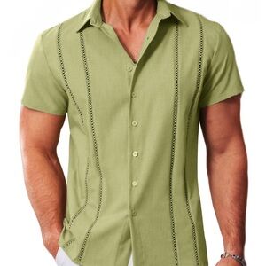 Men's Green Short Sleeve Shirt